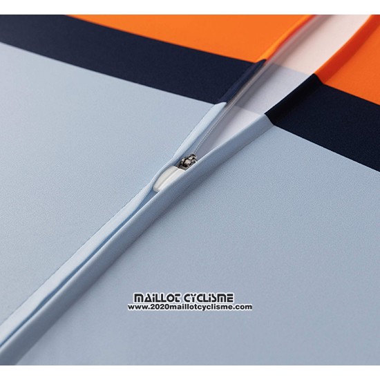 2019 Maillot Ciclismo La Passione Orange Bleu Manches Courtes et Cuissard